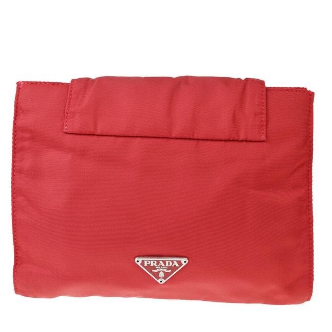 Prada Logos Mini Red Nylon Clutch