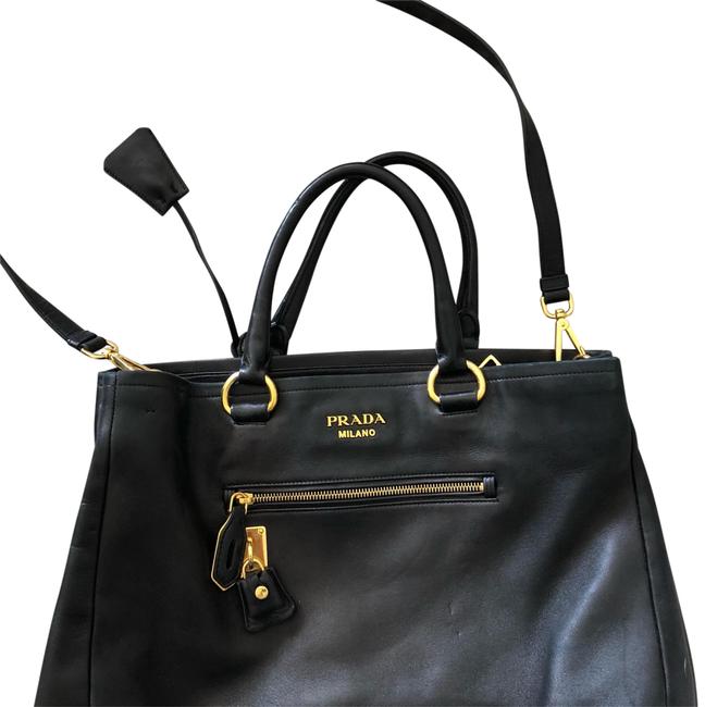 Prada Lots Of Black and Blush Leather Satchel
