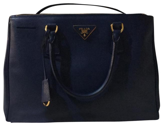 Prada Lux Bluette Tote Blue Saffiano Satchel
