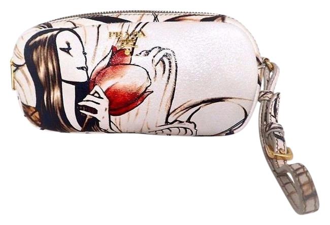 Prada Lux Cervo Fairy Wristlet Pouch Prugna Deerskin Leather Clutch