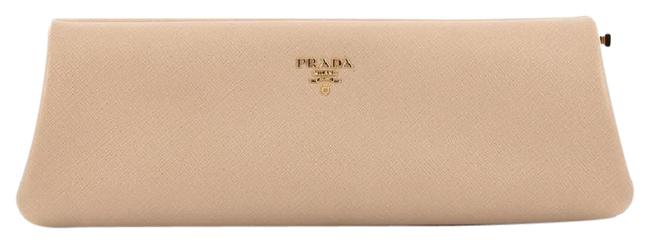 Prada East West Lux Frame Saffiano Leather Clutch