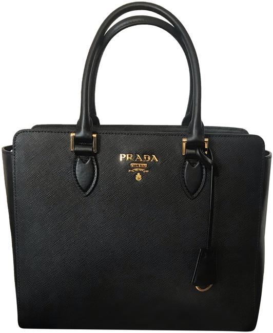 Prada Lux Handbag 1ba189 Black Saffiano Leather Satchel
