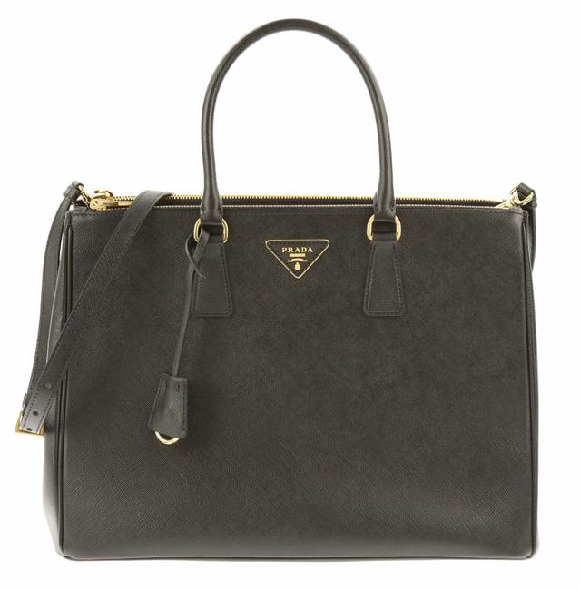 Prada Lux Large Black Saffiano Leather Satchel