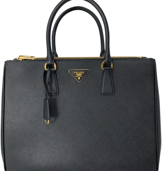 Prada Lux Large Saffiano Black Leather Satchel