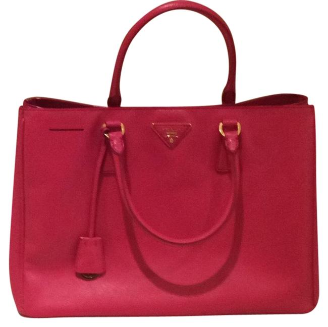 Prada Tote Bag Lux Large Pink Peony Saffiano Leather Satchel
