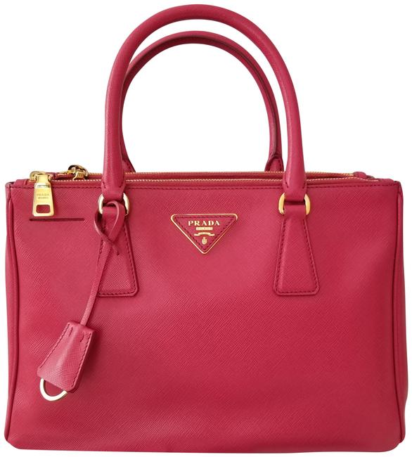 Prada Lux Leather Tote Peonia Saffiano Satchel