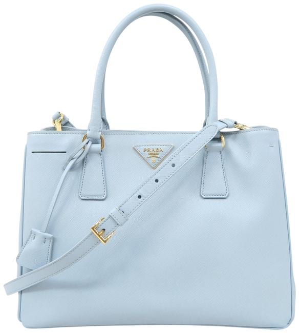 Prada Lux Medium Lightblue Saffiano Leather Satchel