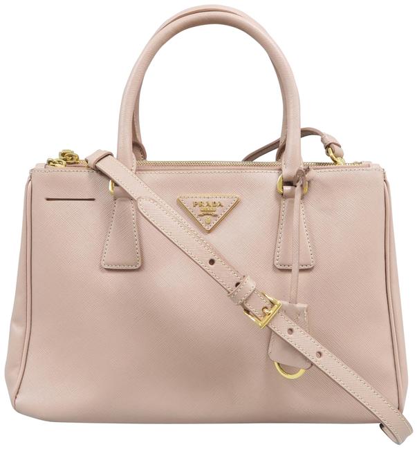 Prada Lux Medium Saffiano Nude Calfskin Leather Satchel