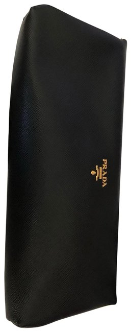 Prada Lux New Black Saffiano Leather Clutch