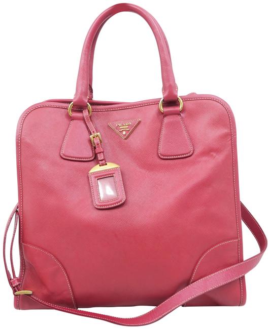 Prada Lux Red Saffiano Leather Satchel