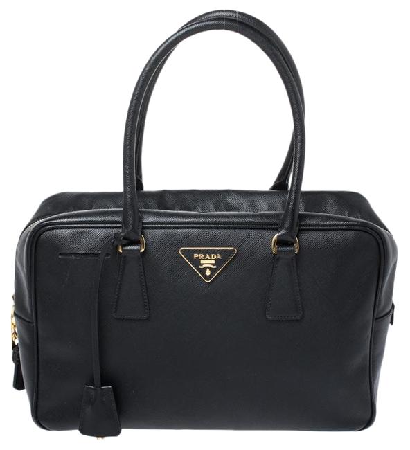 Prada Lux Saffiano Black Leather Satchel