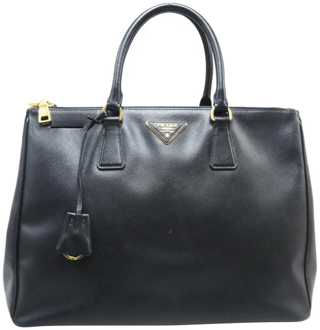 Prada Lux Saffiano Tote Black Calfskin Leather Satchel