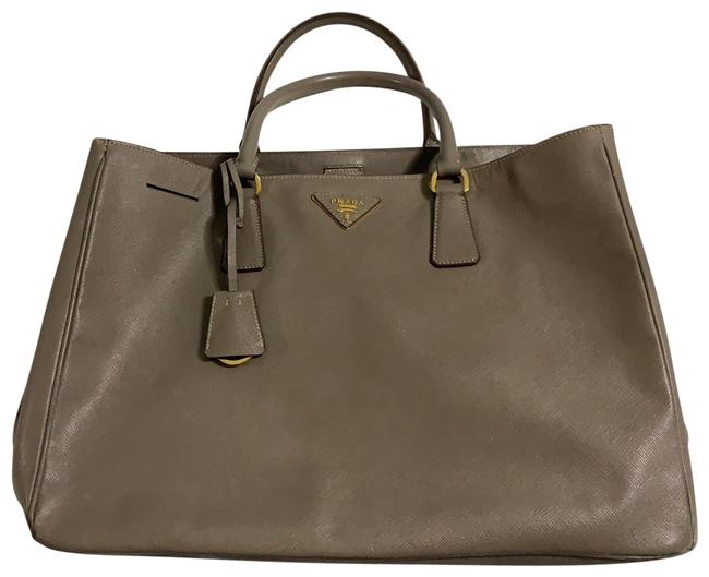 Prada Lux Safiano Tote Grey Satchel