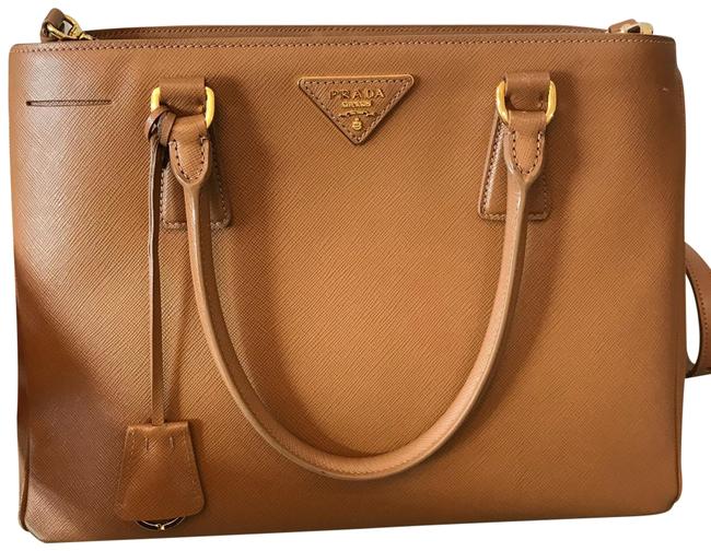 Prada Lux Suffiano Tote Tan Leather Satchel
