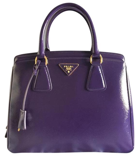 Prada Lux Viola Purple Saffiano Vernice Leather Satchel
