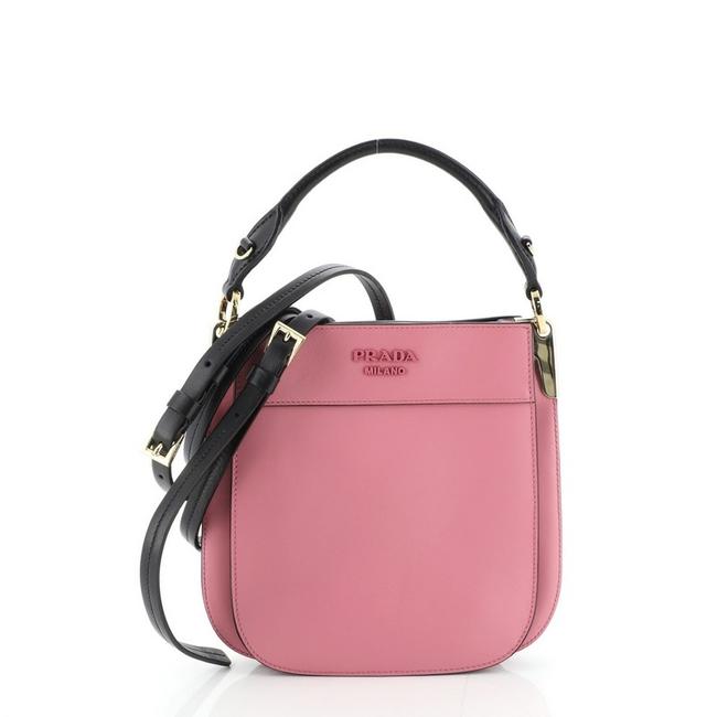 Prada Margit Small Pink Leather Hobo Bag