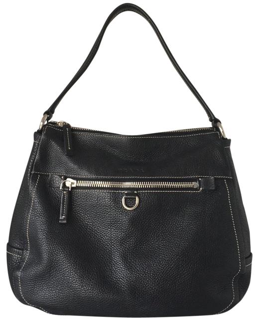 Prada Medium Black Leather Hobo Bag