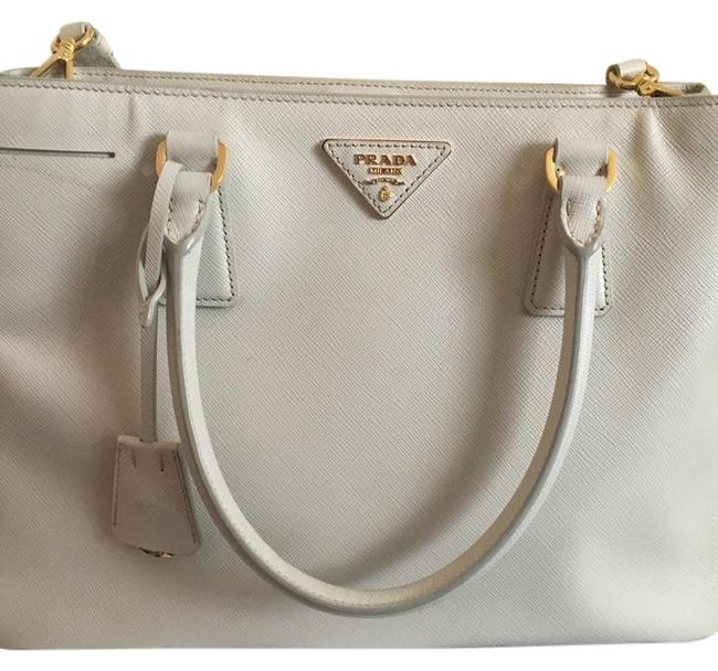 Prada Medium Talco Saffiano Lux Satchel