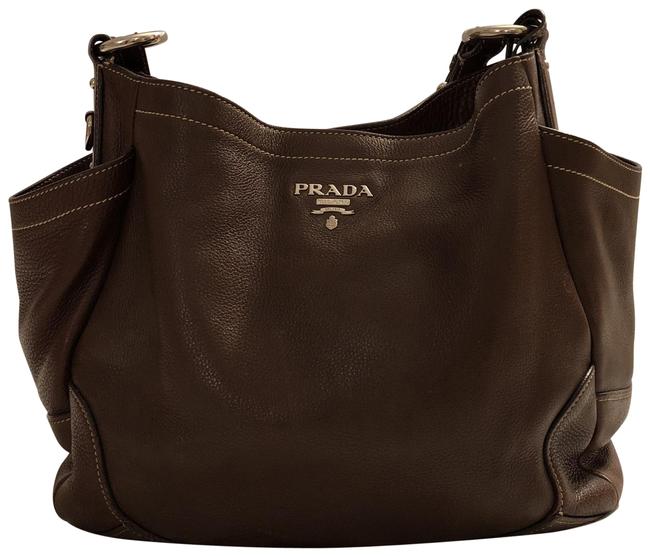 Prada Shoulder Bag Milano Brown Leather Satchel