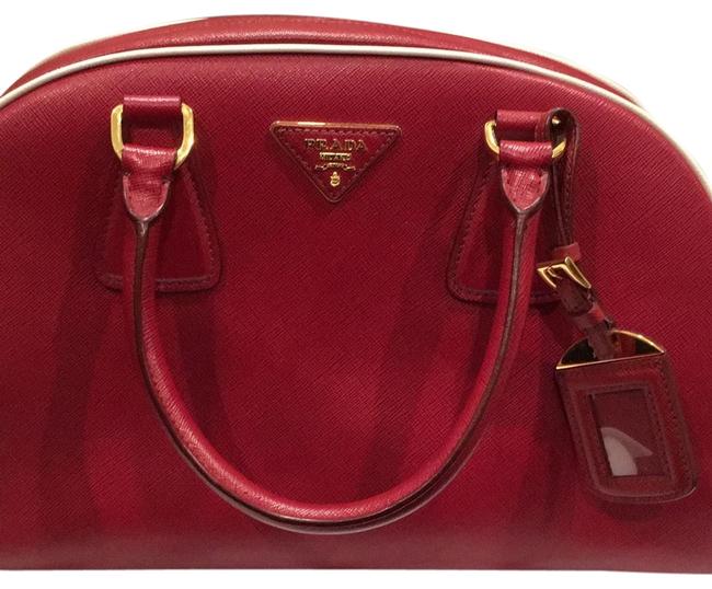 Prada Milano Red Leather Satchel