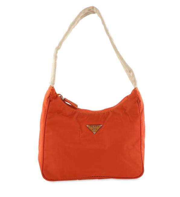 Prada Mini Bag Vela Tessuto Orange Nylon Satchel