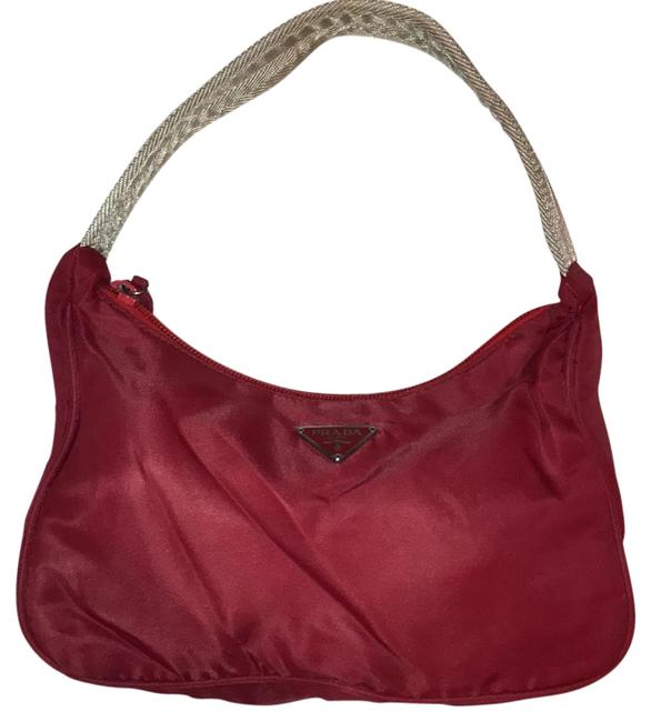 Prada Mini Tessuto Red Nylon Clutch