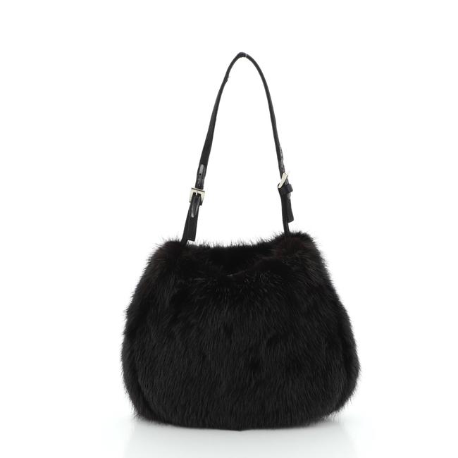 Prada Mink Mini Black Fur Hobo Bag