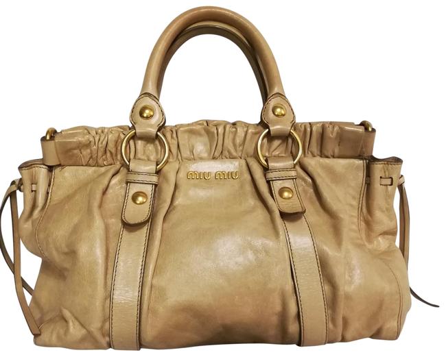 Prada Miu Miu Two Way Vanilla Leather Satchel