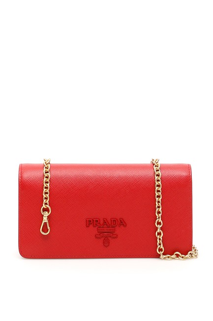 Prada Monochrome Minibag Red Clutch