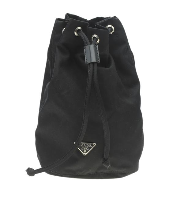 Prada Mv369 Drawstring 183922 Black Nylon Clutch