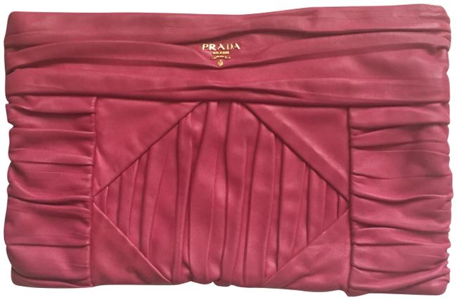 Prada Nappa Envelope Hot Pink Lambskin Leather Clutch