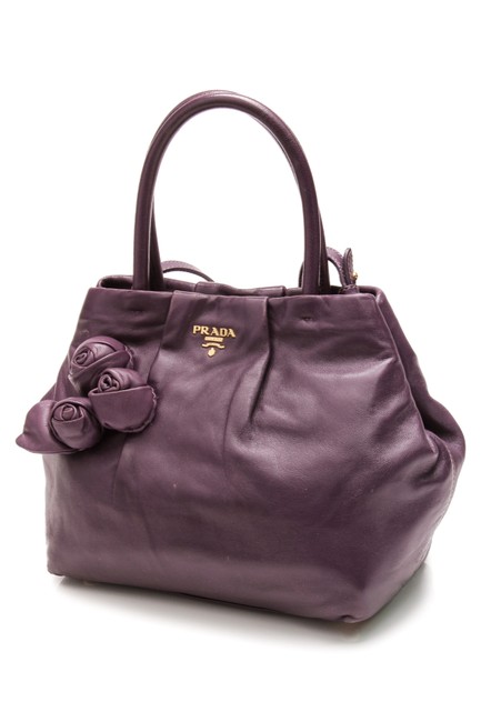 Prada Nappa Rose Viola Purple Lambskin Leather Satchel