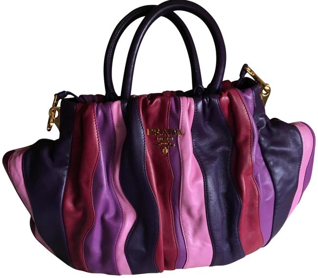 Prada Nappa Waves PurplePink Leather Satchel