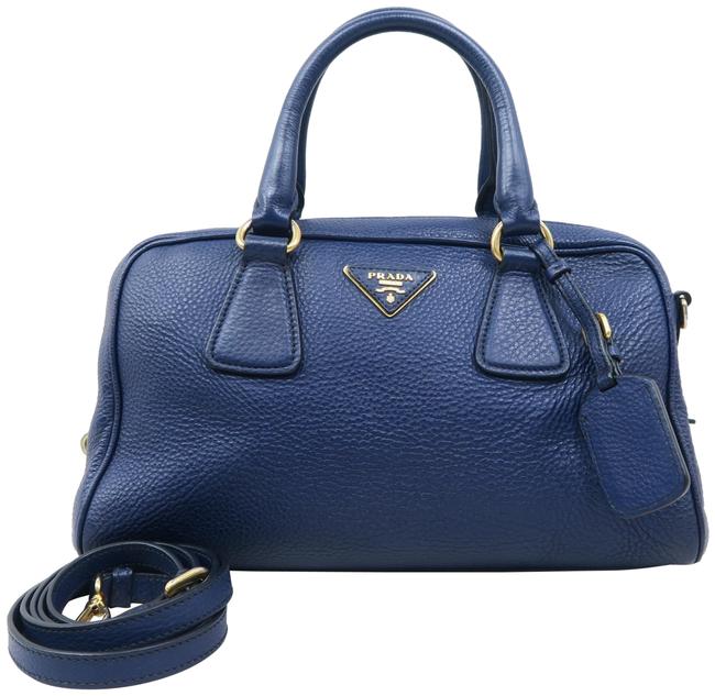 Prada Navy Calfskin Satchel