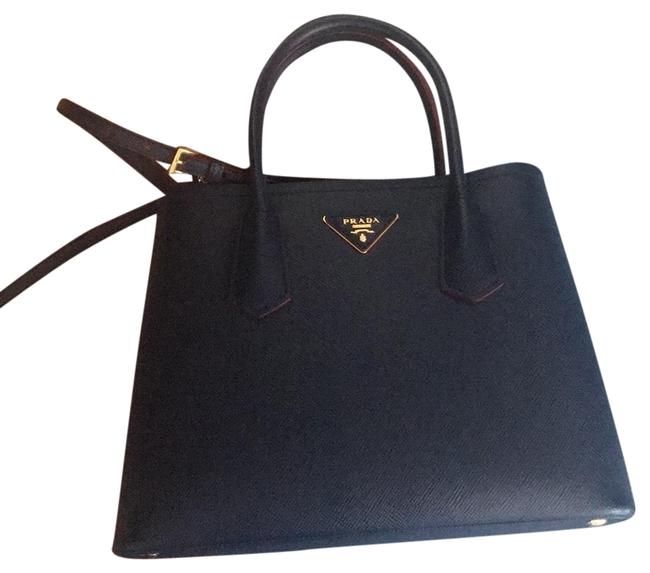 Prada Navy Saffiano Leather Satchel