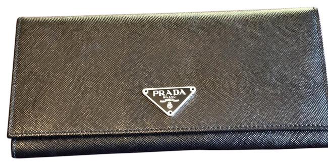 Prada New Wallet Black Leather Clutch
