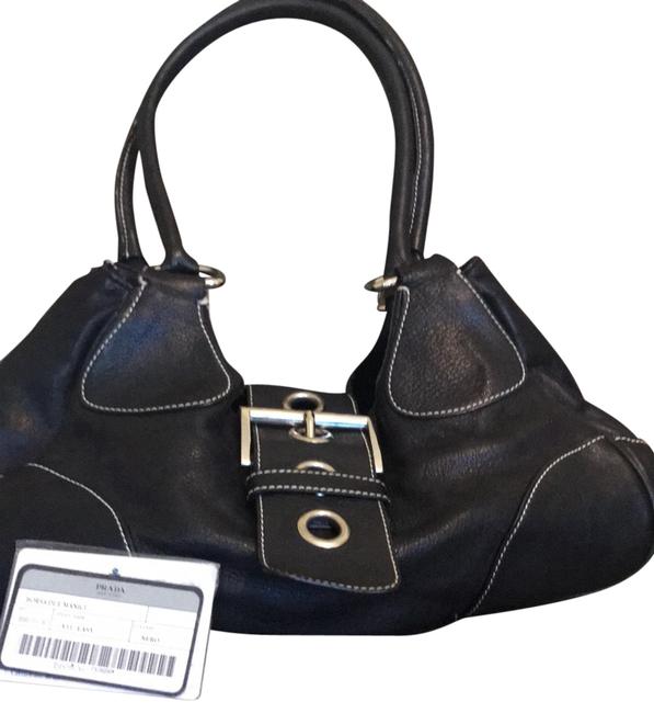 Prada Nero Br0826 Deerskin Leather Hobo Bag