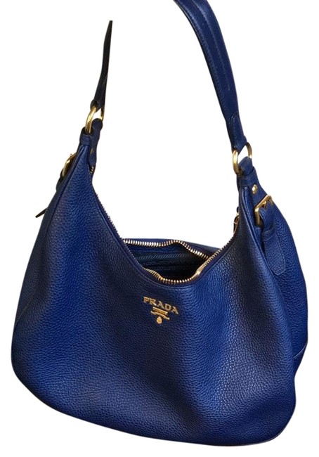 Prada Never Used Blue Leather Hobo Bag