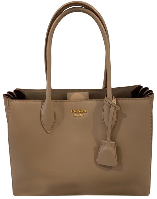 Prada New Accordion City Handbag Blush Nude Calf Leather Satchel