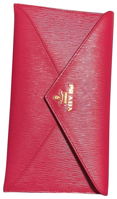 Prada New Envelope Textured Calfskin Leather Clutch