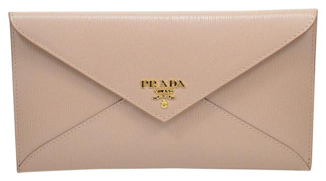Prada New Envelope Textured Cammeo Calfskin Leather Clutch