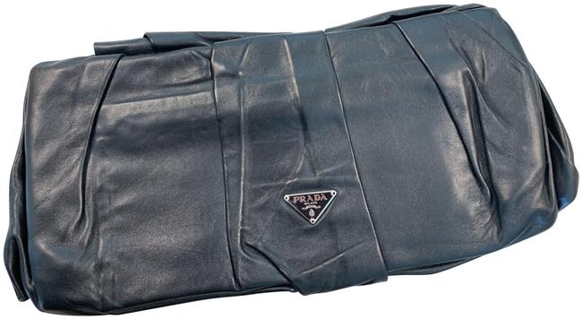 Prada Night Out Black Lambskin Leather Clutch