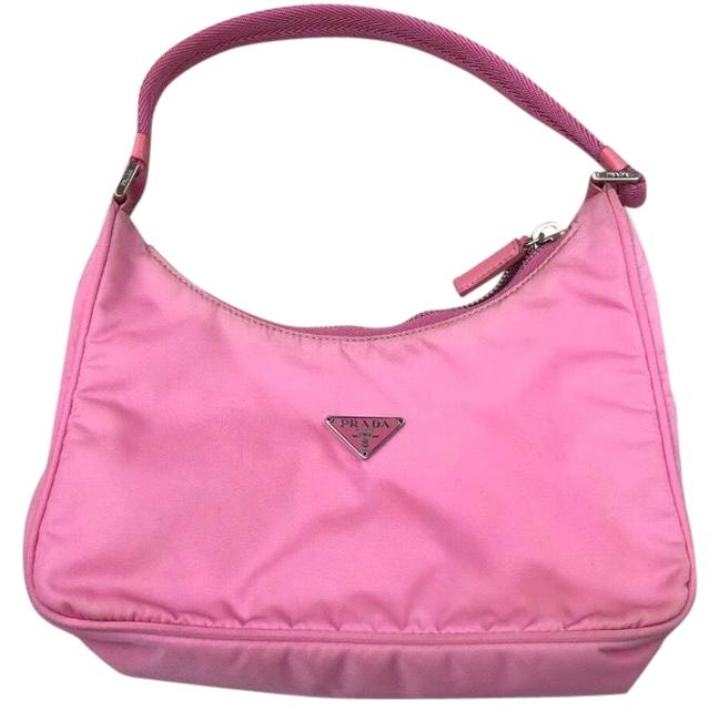 Prada Nylon Very Good Condition Pink Hobo Bag