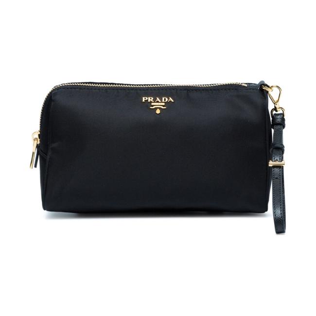 Prada Nylon Wristlet Black Clutch