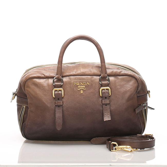 Prada Ombre Brown Leather Satchel