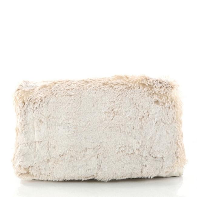 Prada Oversized Bone Faux Fur Clutch