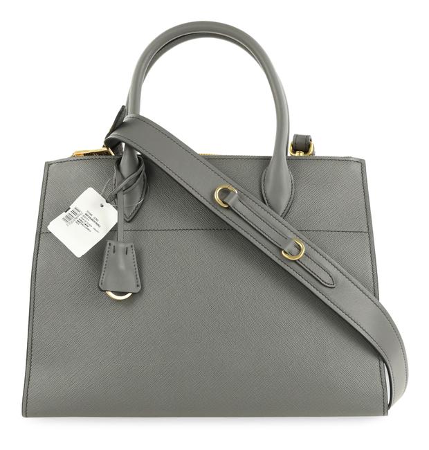 Prada Paradigme Mercurio Saffiano Grey Leather Satchel