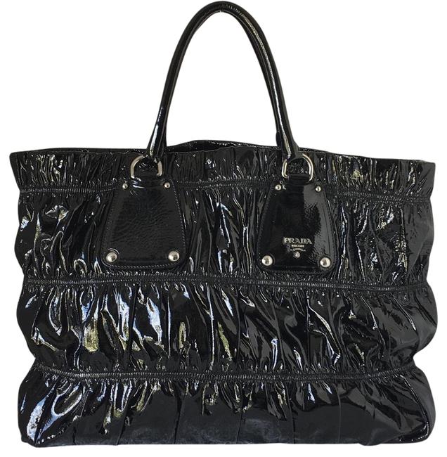 Prada Patent Gaufre Black Satchel