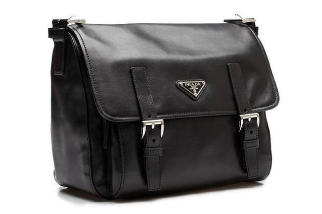 Prada Shoulder Bag Pattina Soft Calf Nero Bt953l Black Calfskin Leather Satchel