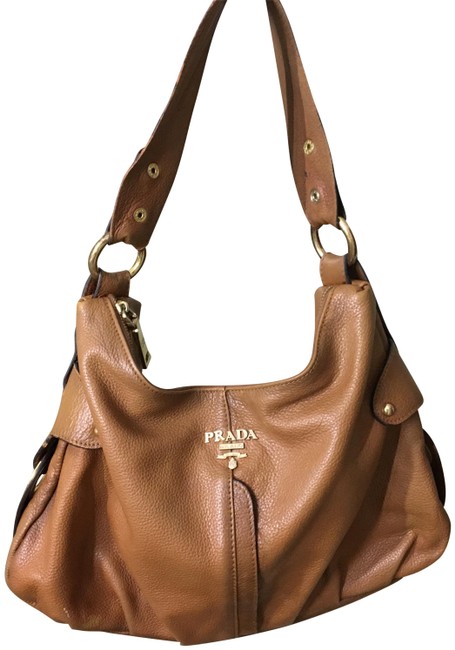 Prada Pebble Brown Leather Satchel